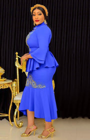 Ariella Blings- 3pcs Gemstone Blouse/Asymmetric Skirt/Belt Set (NEW!)