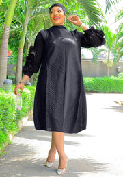 Jamilah Tulips- 3D Petals Pleats Swing Dress (4 colors)