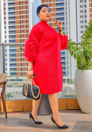 Jamilah Tulips Too- 3D Petals Pleats Swing Dress (4 colors)