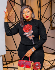 Roseanne- 2 pcs Sequin Sweater Tracksuit Set (NEW)