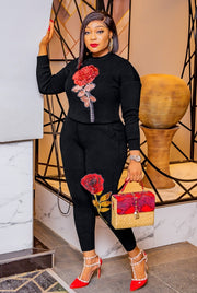 Roseanne- 2 pcs Sequin Sweater Tracksuit Set (NEW)