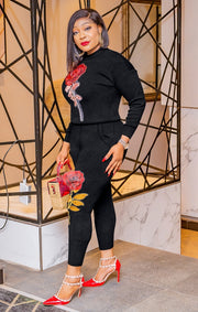 Roseanne- 2 pcs Sequin Sweater Tracksuit Set (NEW)