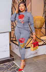 Roseanne- 2 pcs Sequin Sweater Tracksuit Set (NEW)