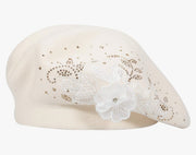 French Petals- Rhinestone Cashmere Beret