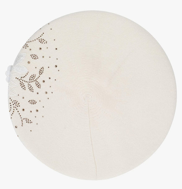 French Petals- Rhinestone Cashmere Beret