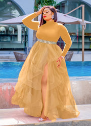 Tonia Layer Ruffle- Floor length Tutu Skirt (New)