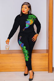 Arlette- 2 pcs Sequin Sweater Tracksuit Set (NEW)