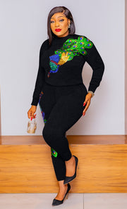 Arlette- 2 pcs Sequin Sweater Tracksuit Set (NEW)