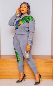 Arlette- 2 pcs Sequin Sweater Tracksuit Set (NEW)