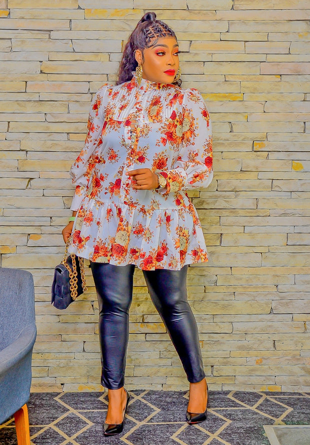 Cassandra- Floral Short Swing Dress/tie belt (NEW)