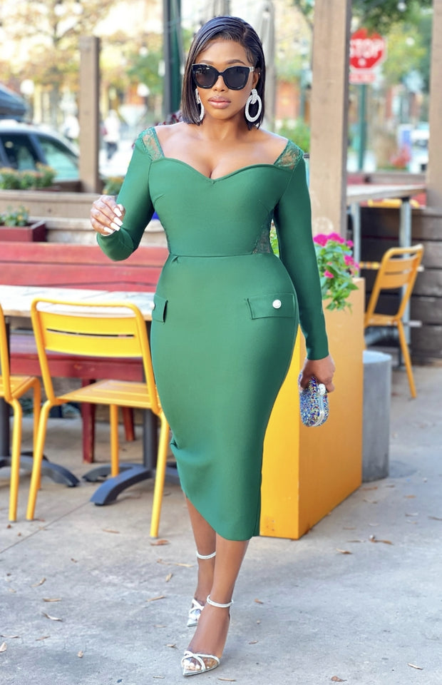Anaya- Lacy Midi Bandage Dress (New)