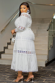 Charming Beauty- Hollow-Out Lace Dress (New)