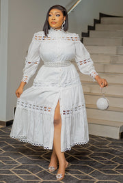 Charming Beauty- Hollow-Out Lace Dress (New)