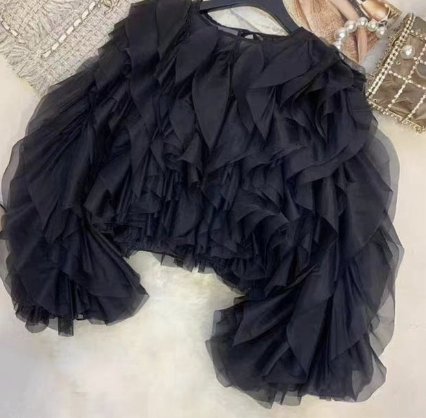 TULIP BLOOM- Ruffle Sleeve blouse