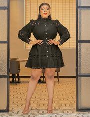 Charming Diva- Hollow-Out SKATER Lace Dress (New)