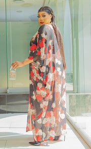 Rich Queen Bloom- 2pc Floral Kimono Top/Pant SET (NEW)