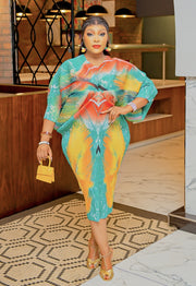 Amabella- Ruched Overlay Dress (NEW)