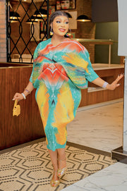 Amabella- Ruched Overlay Dress (NEW)
