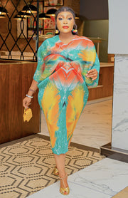Amabella- Ruched Overlay Dress (NEW)