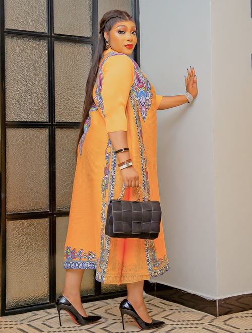 Jahzara Beauty- Pleats Floral Detail Dress (NEW)
