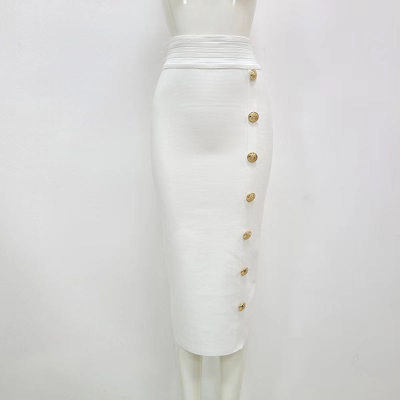 White high outlet waisted bandage skirt