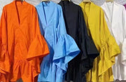 Aliya- Flounce Sleeves Swing Dress (New)