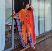Rich Queen Florals- 2pc KIMONO TOP/Pant SET (NEW)